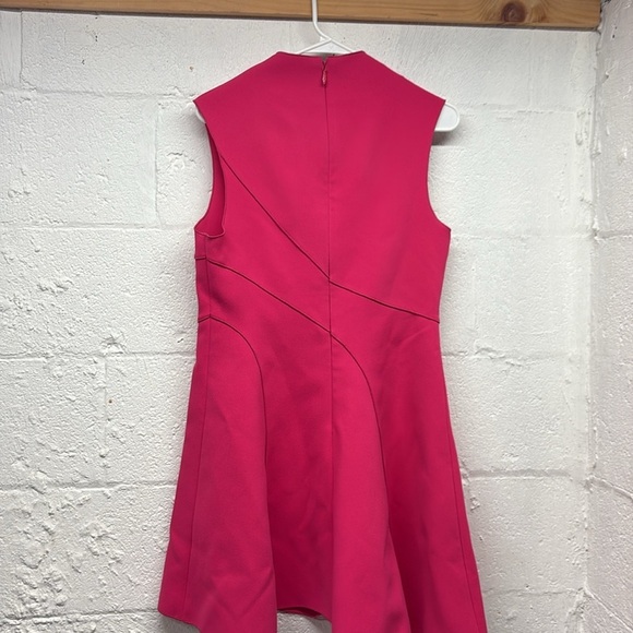 Acler Rowe Mini Dress Seamed High Neck Assymetical Azalea Pink sz US 8 - Picture 10 of 12